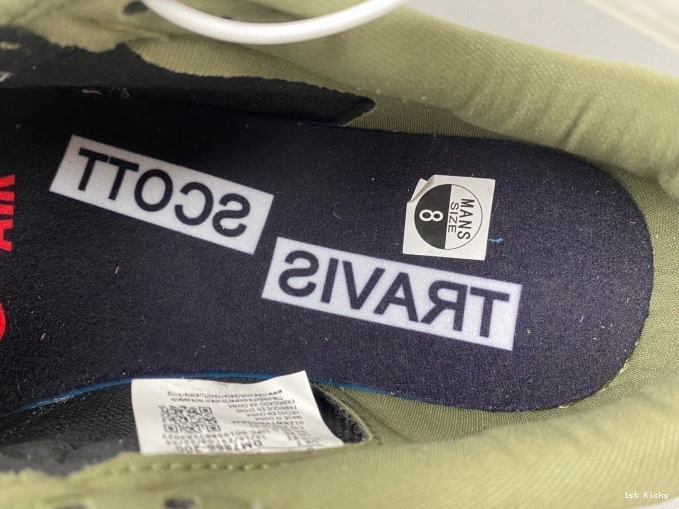 1st Kicks Shoes 1 OLIVE SCOTT OG MEDIUM JORDAN TRAVIS DM7866-200 X LOW AIR 0818